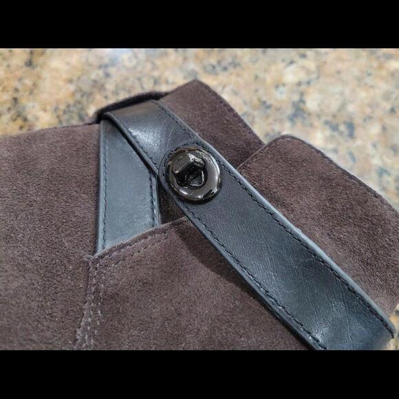 Coach Patricia Suede Bootie Womens Shoes 10B Dark Brown Zip Ankle Boots A00236 - Picture 10 of 12